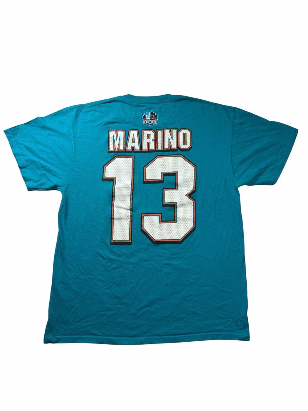 Dan Marino 13 Miami Dolphins Hall of Fame NFL Team Apparel T Shirt Large